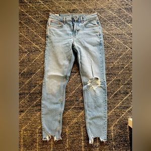 America Eagle Brand New, W/O Tags Mid-Rise distressed light-wash jeans